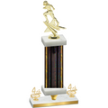 Premium Single Black Glacier Fourth Place Football Trophy