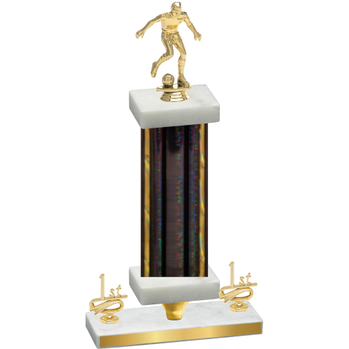 Premium Single Black Glacier First Place Soccer Trophy
