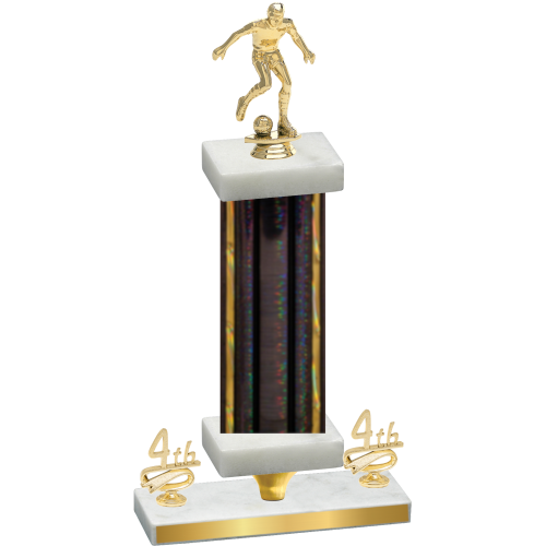 Premium Single Black Glacier Fourth Place Soccer Trophy