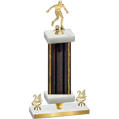 Premium Single Black Glacier Year Soccer Trophy