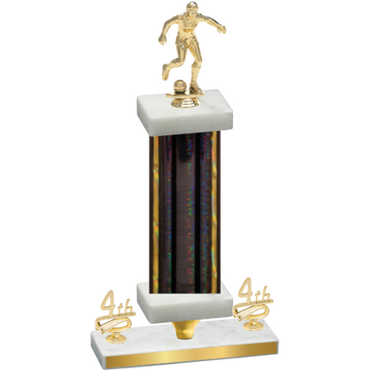 Premium Single Black Glacier Fourth Place Soccer Trophy
