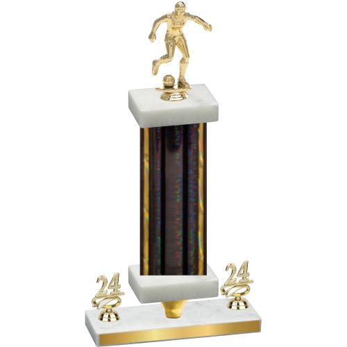 Premium Single Black Glacier Year Soccer Trophy