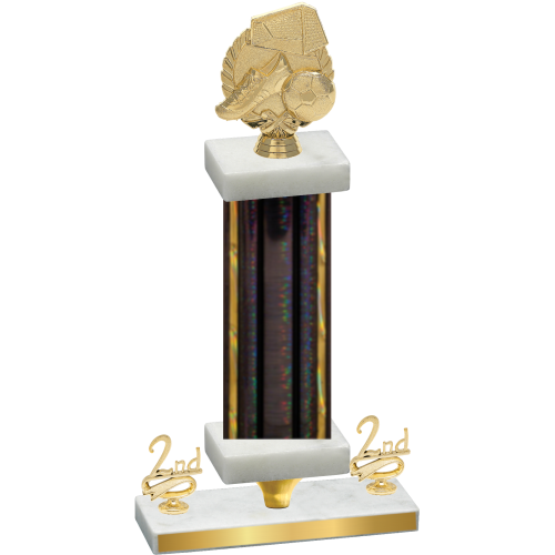 Premium Single Black Glacier Second Place Soccer Trophy