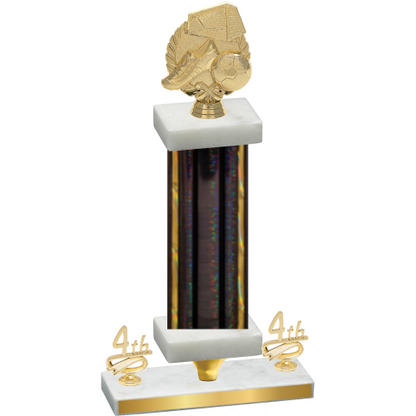 Premium Single Black Glacier Fourth Place Soccer Trophy