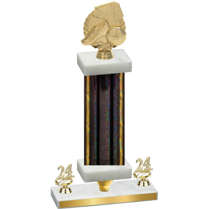 Premium Single Black Glacier Year Soccer Trophy