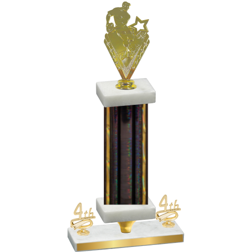 Premium Single Black Glacier Fourth Place Rugby Trophy