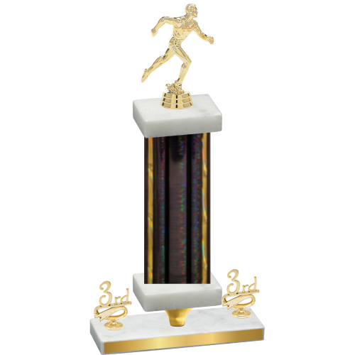 Premium Single Black Glacier Third Place Running Trophy