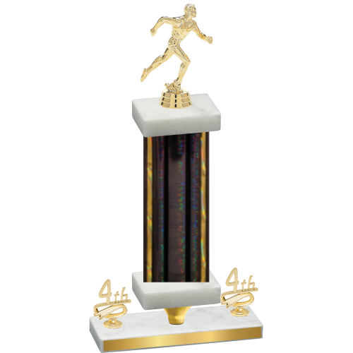 Premium Single Black Glacier Fourth Place Running Trophy