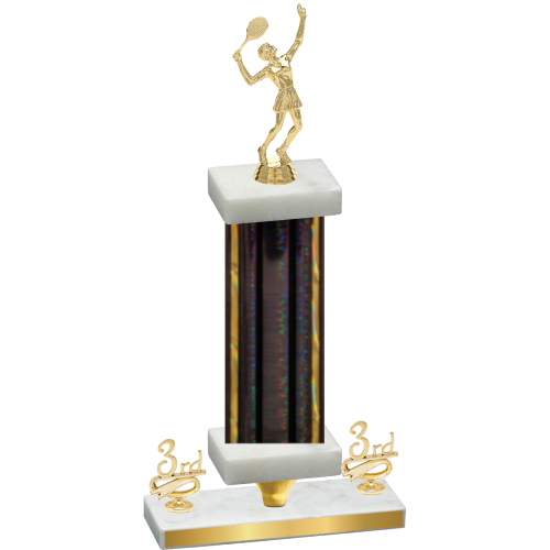 Premium Single Black Glacier Third Place Tennis Trophy