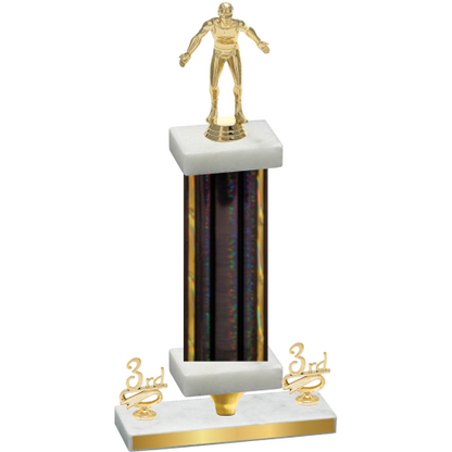 Premium Single Black Glacier Third Place Wrestling Trophy