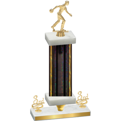 Premium Single Black Glacier Third Place Bowling Trophy