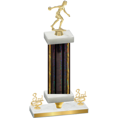 Premium Single Black Glacier Third Place Bowling Trophy
