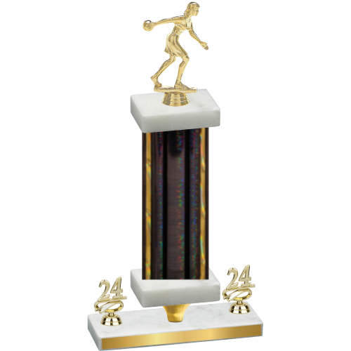 Premium Single Black Glacier Year Bowling Trophy