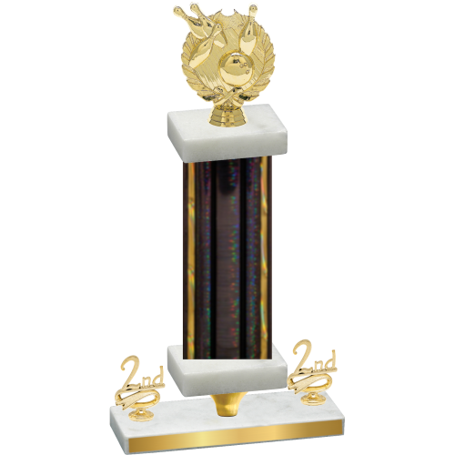 Premium Single Black Glacier Second Place Bowling Trophy