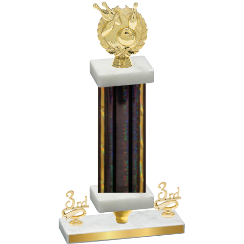 Premium Single Black Glacier Third Place Bowling Trophy