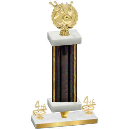 Premium Single Black Glacier Fourth Place Bowling Trophy