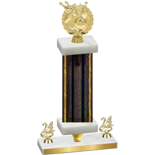 Premium Single Black Glacier Year Bowling Trophy