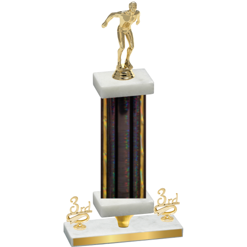 Premium Single Black Glacier Third Place Swimming Trophy