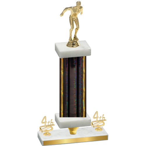Premium Single Black Glacier Fourth Place Swimming Trophy