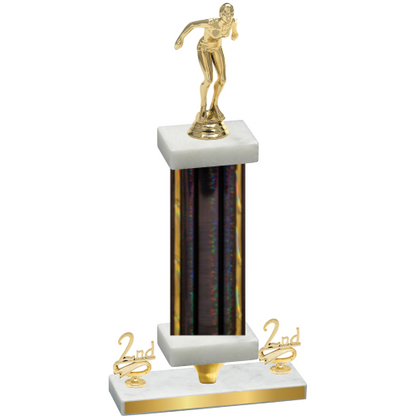 Premium Single Black Glacier Second Place Tennis Trophy