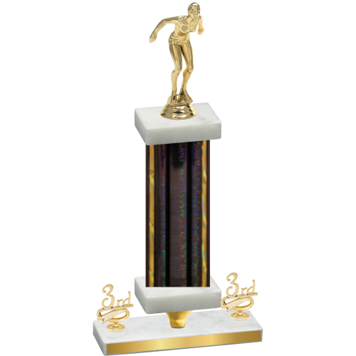 Premium Single Black Glacier Third Place Tennis Trophy