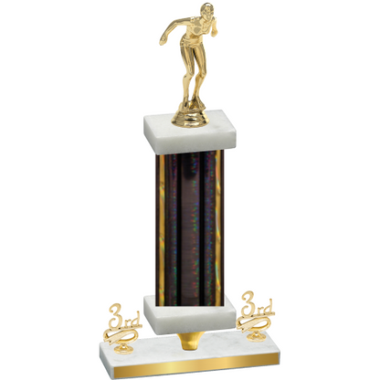Premium Single Black Glacier Third Place Tennis Trophy