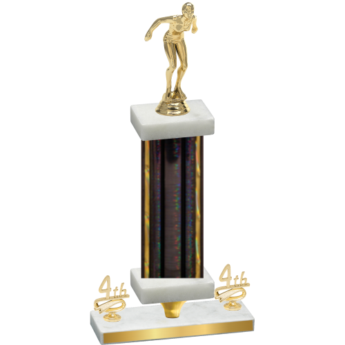 Premium Single Black Glacier Fourth Place Tennis Trophy