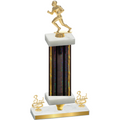 Premium Single Black Glacier Third Place Football Trophy