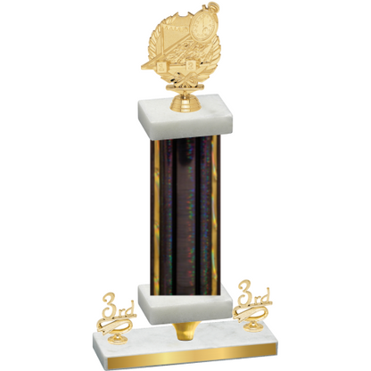 Premium Single Black Glacier Third Place Swimming Trophy