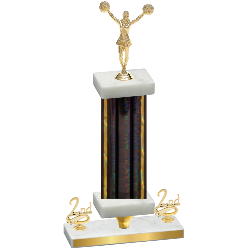 Premium Single Black Glacier Second Place Cheerleading Trophy