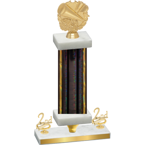 Premium Single Black Glacier Second Place Cheerleading Trophy
