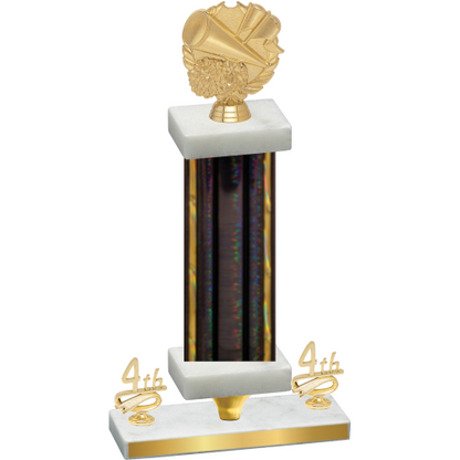 Premium Single Black Glacier Fourth Place Cheerleading Trophy