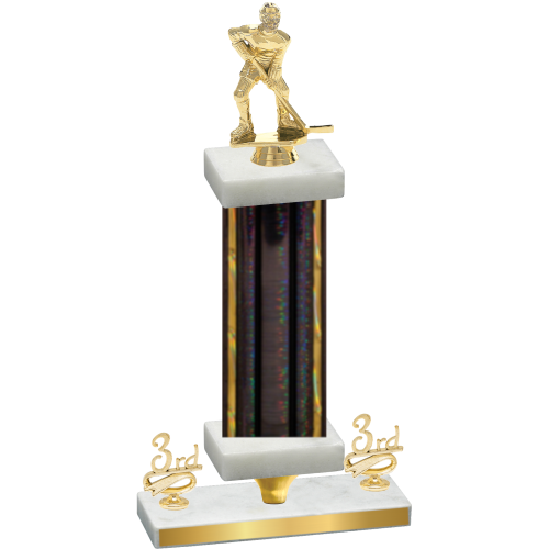 Premium Single Black Glacier Third Place Hockey Trophy