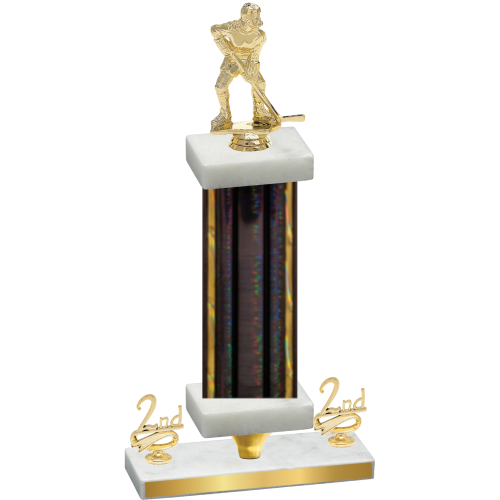 Premium Single Black Glacier Second Place Hockey Trophy