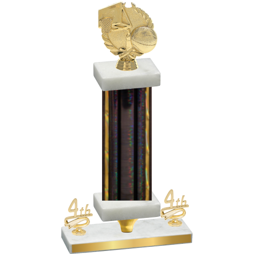 Premium Single Black Glacier Fourth Place Basketball Trophy