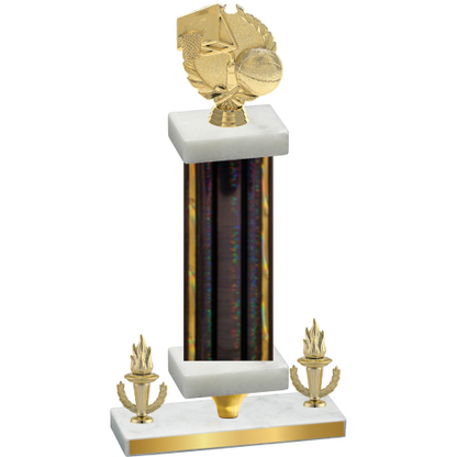 Premium Single Black Glacier Victory Basketball Trophy