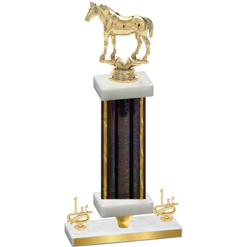 Premium Single Black Glacier First Place Horses Trophy