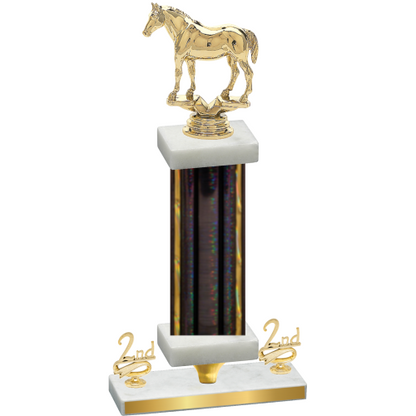Premium Single Black Glacier Second Place Horses Trophy