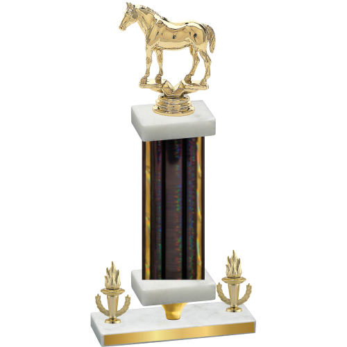 Premium Single Black Glacier Victory Horses Trophy
