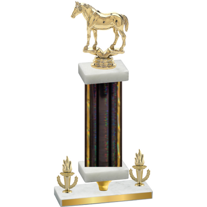 Premium Single Black Glacier Victory Horses Trophy