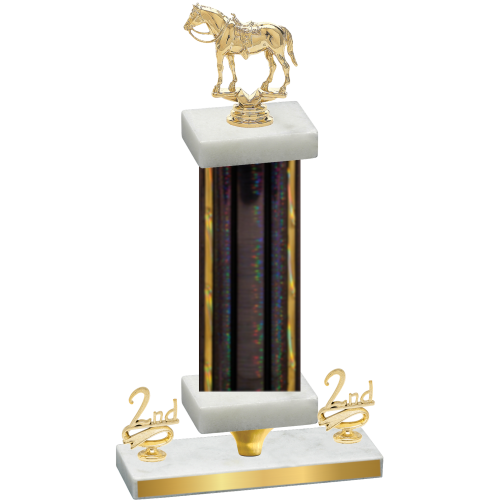 Premium Single Black Glacier Second Place Horses Trophy