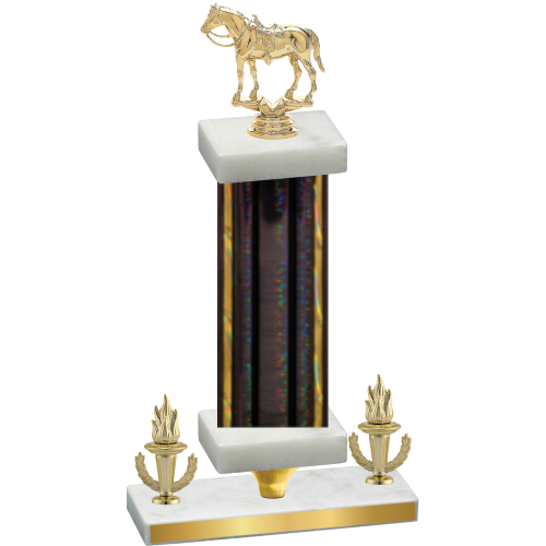 Premium Single Black Glacier Victory Horses Trophy