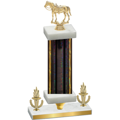 Premium Single Black Glacier Victory Horses Trophy
