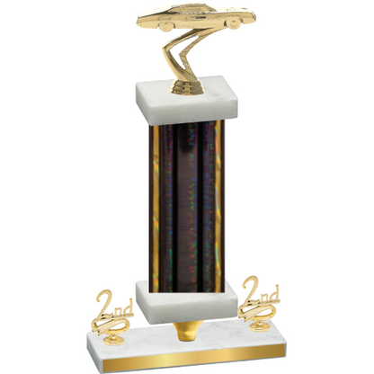 Premium Single Black Glacier Second Place Cars Trophy