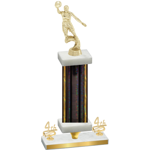 Premium Single Black Glacier Fourth Place Basketball Trophy
