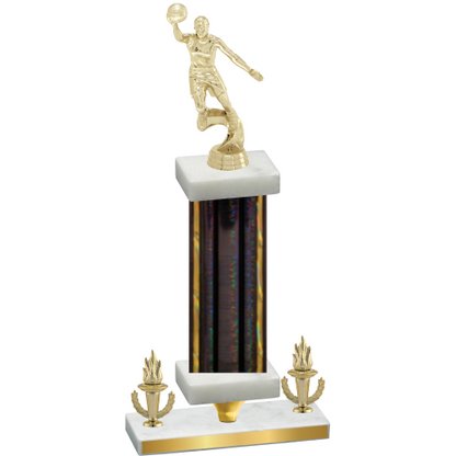 Premium Single Black Glacier Victory Basketball Trophy