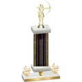 Premium Single Black Glacier Fourth Place Archery Trophy