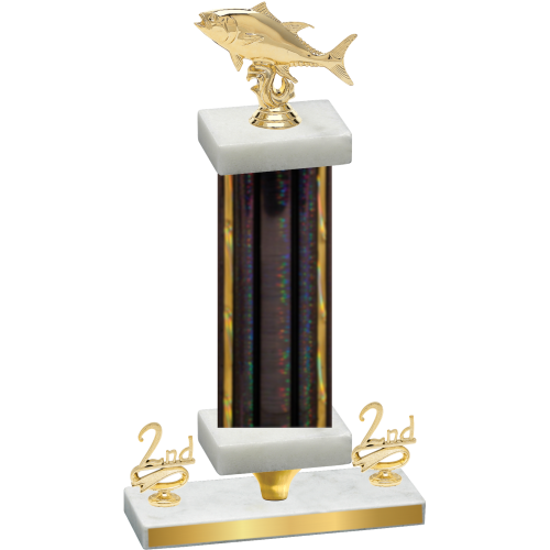 Premium Single Black Glacier Second Place Fishing Trophy