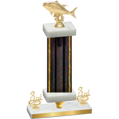 Premium Single Black Glacier Third Place Fishing Trophy