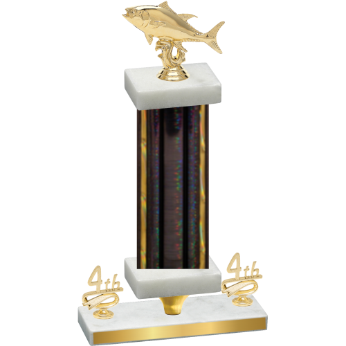 Premium Single Black Glacier Fourth Place Fishing Trophy